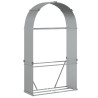 Suporte de lenha 120x45x210 cm aço galvanizado prateado 2