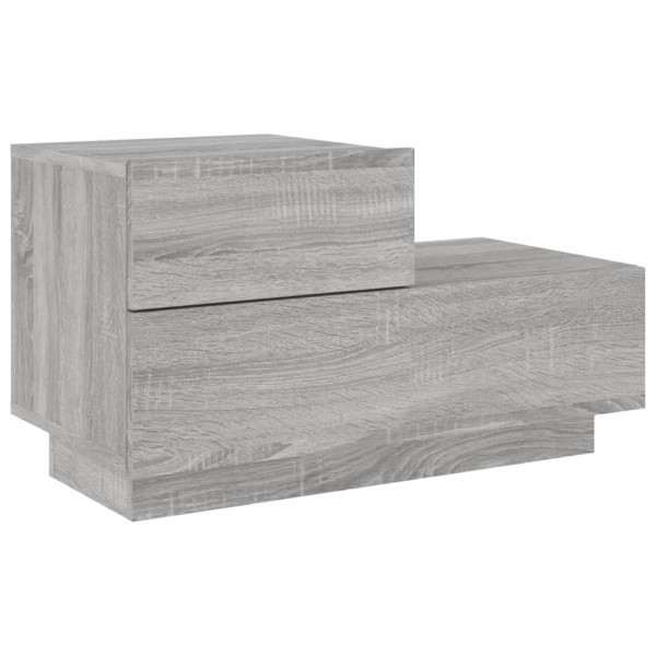 Mesa de cabeceira com luzes LED 70x36x40.5 cm cinzento-sonoma M 5