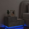 Mesa de cabeceira com luzes LED 70x36x40.5 cm cinzento-cimento 1