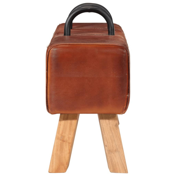 Banquinho de ginástica, de couro, castanho M 3