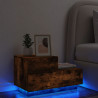 Mesita de noche con luces LED roble ahumado 70x36x40.5 cm 1
