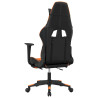 Silla gaming con reposapiés cuero sintético negro naranja 5