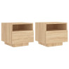 Mesas cabeceira c/ luzes LED 2 pcs 40x39x37 cm carvalho sonoma 2