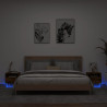Mesitas de noche con luces LED 2 uds roble ahumado 40x39x37 cm 1
