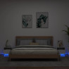 Mesitas de noche con luces LED 2 unidades blanco 40x39x37 cm 1