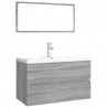 Set de muebles de baño madera contrachapada gris Sonoma 2