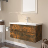 Mueble de baño con lavabo madera contrachapada roble ahumado 1