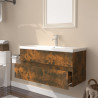 Mueble de baño con lavabo madera contrachapada roble ahumado 3