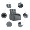 Sillón reclinable de cuero sintético gris 5