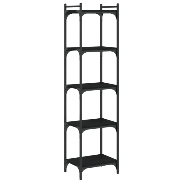 Librería de 5 estantes madera de ingeniería negro 40x30x154 cm M 2