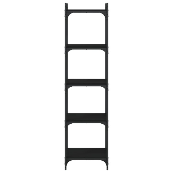 Librería de 5 estantes madera de ingeniería negro 40x30x154 cm M 4
