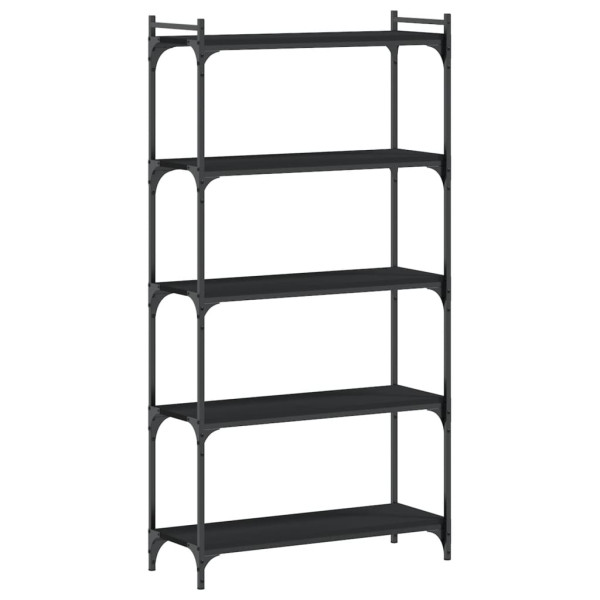 Librería de 5 estantes madera de ingeniería negro 80x30x154 cm M 2