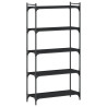 Librería de 5 estantes madera de ingeniería negro 80x30x154 cm 2