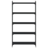Librería de 5 estantes madera de ingeniería negro 80x30x154 cm 4