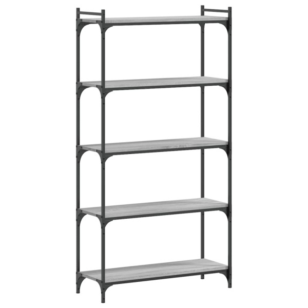 Librería 5 estantes madera ingeniería gris Sonoma 80x30x154 cm M 2