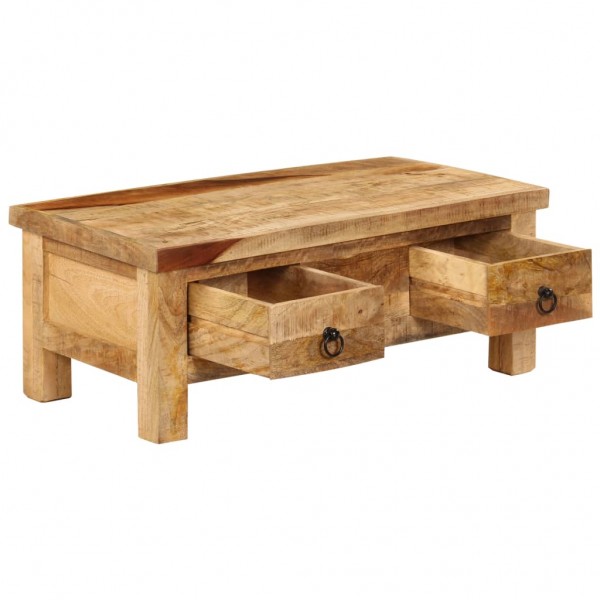 Mesa de centro de madera maciza de mango 90x45x35 cm M 4