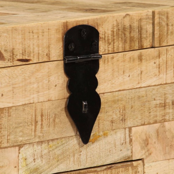 Mesa de centro de madera de mango maciza 80x40x35 cm M 2