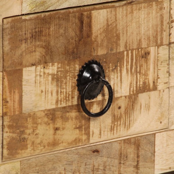 Mesa de centro de madera de mango maciza 80x40x35 cm M 3