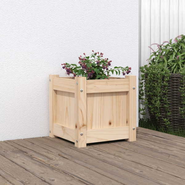 Jardinera madera maciza de pino 31x31x31 cm D