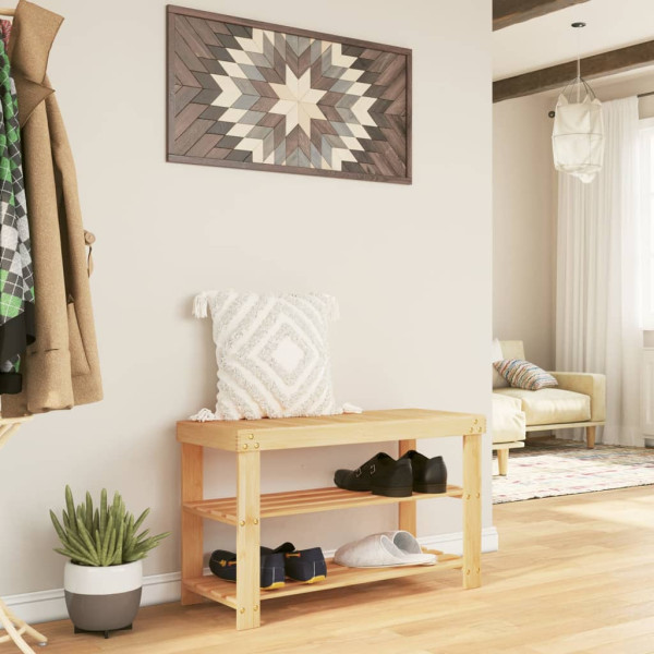 Zapatero de 3 niveles bambú 70x27.5x45 cm D