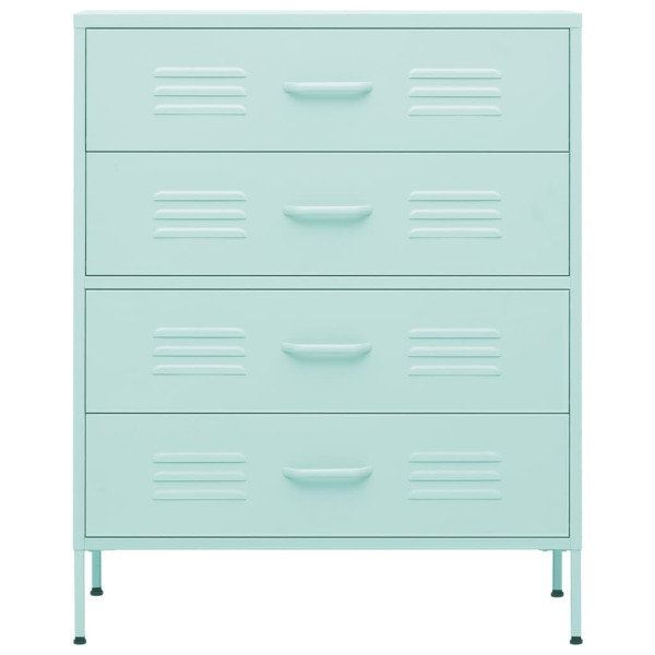 Cómoda/aparador com gavetas aço 80x35x101.5 cm verde-hortelã M 3