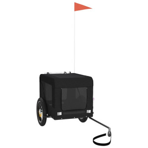 Reboque de bicicleta p/ animais tecido oxford/ferro preto H