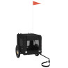 Remolque de bicicleta mascotas hierro tela Oxford negro 3
