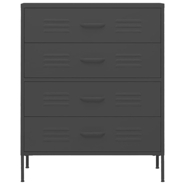 Armario de cajones de acero gris antracita 80x35x101.5 cm M 3