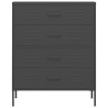 Cómoda/aparador com gavetas aço 80x35x101.5 cm antracite 3