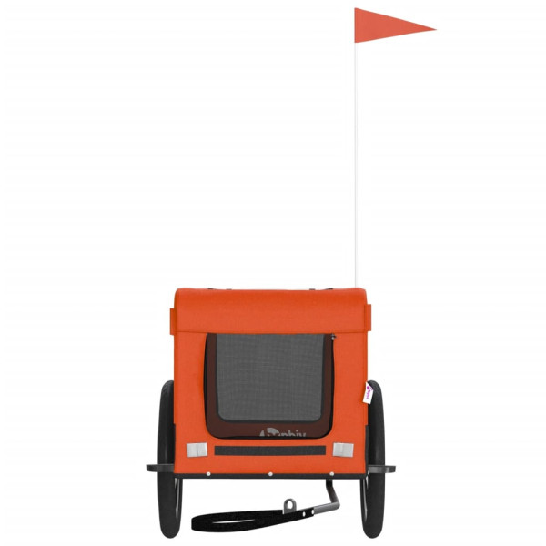 Reboque bicicleta p/ animais tecido oxford/ferro laranja/preto M 5