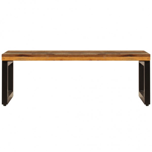 Mesa de centro de madera maciza reciclada y acero 100x50x35 cm M 3
