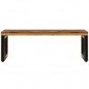 Mesa de centro 100x50x35 cm madeira recuperada maciça e aço 3