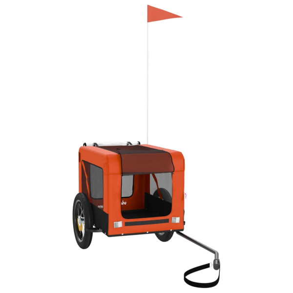 Reboque bicicleta p/ animais tecido oxford/ferro laranja/preto M 3