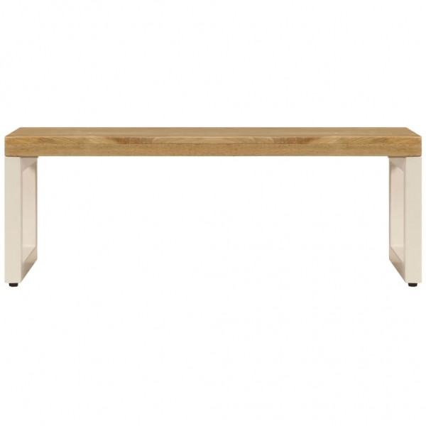 Mesa de centro madera maciza de mango y acero 100x50x35 cm M 3