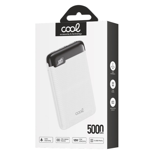 Bateria externa Banco de potência 5000 exposição mAh COOL 10W Branco M 3