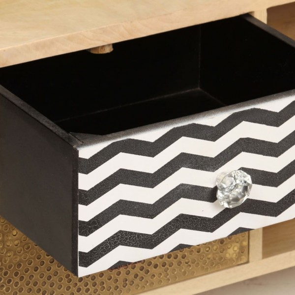 Mueble para la TV de madera de mango maciza 120x30x40 cm M 2