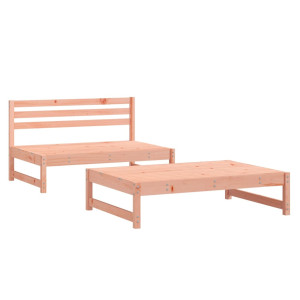 2 pcs conjunto lounge de jardim madeira de douglas maciça H