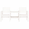 Banco de jardim 2 lugares com mesa pinho maciço branco 3