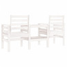 Banco de jardim 2 lugares com mesa pinho maciço branco 5