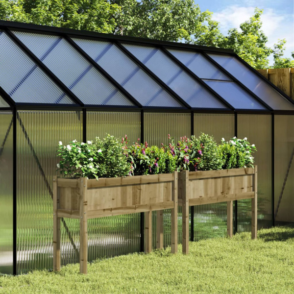 Jardineras con patas 2 uds madera de pino impregnada D