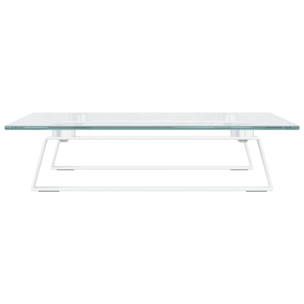 Soporte de monitor vidrio templado y metal blanco 40x35x8 cm M 5