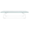 Soporte de monitor vidrio templado y metal blanco 40x35x8 cm 5