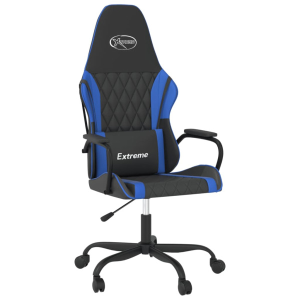 Silla gaming de masaje cuero sintético negro y azul M 2
