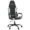 Silla gaming de masaje cuero sintético negro y blanco 2
