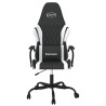 Cadeira de massagem gaming de couro sintético preto e branco 3
