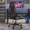 Silla gaming cuero sintético negro y gris 1