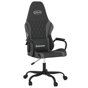 Silla gaming cuero sintético negro y gris H