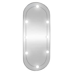 Espejo de pared ovalado con luces LED vidrio 40x90 cm H