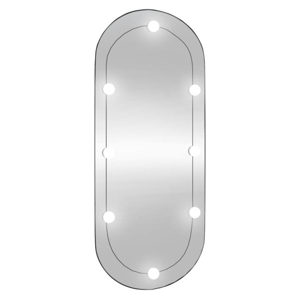 Espejo de pared ovalado con luces LED vidrio 40x90 cm M 2