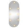 Espejo de pared ovalado con luces LED vidrio 40x90 cm 4